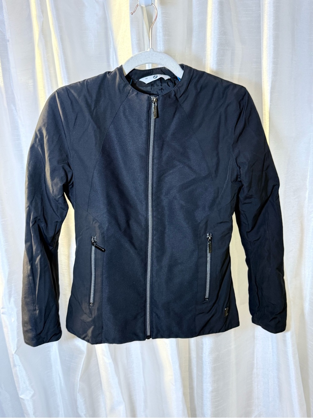 BMW Women's Black Lightweight Zip-Front Shirt Jacket